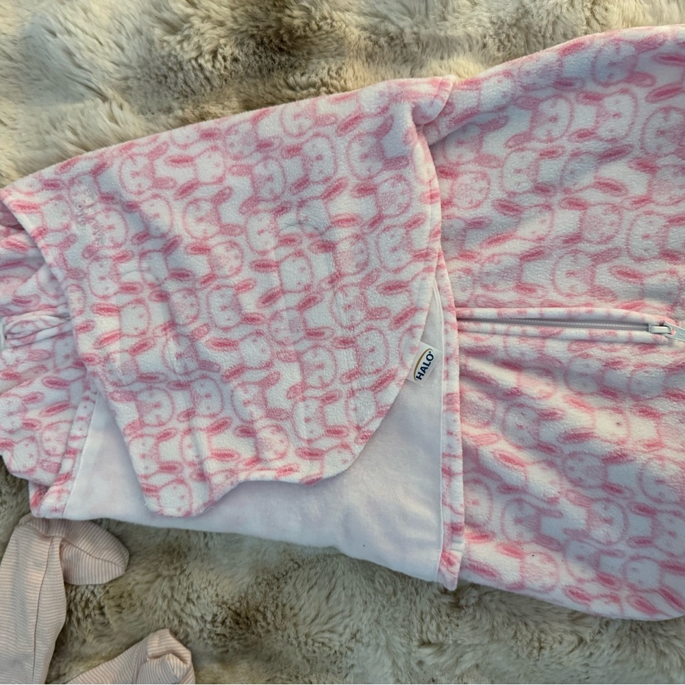 Halo Pink and White Patterned Sleep Sack NB
